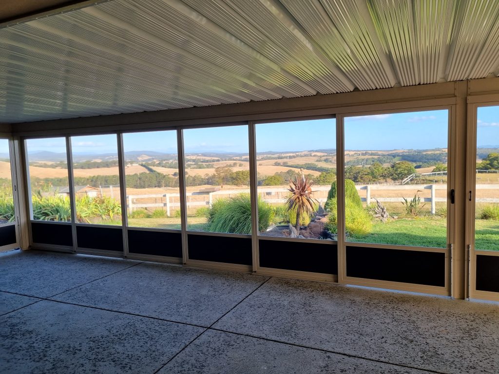 Outdoor patio enclosed