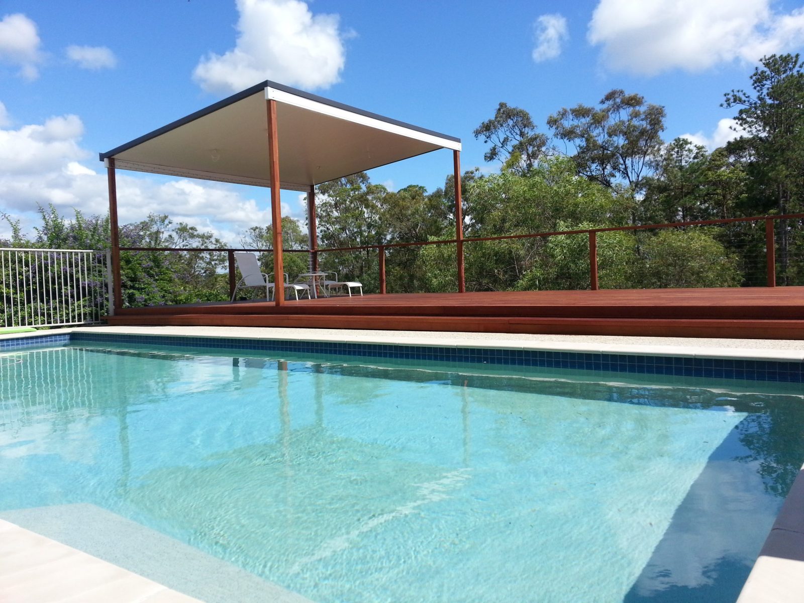 Decking pool area