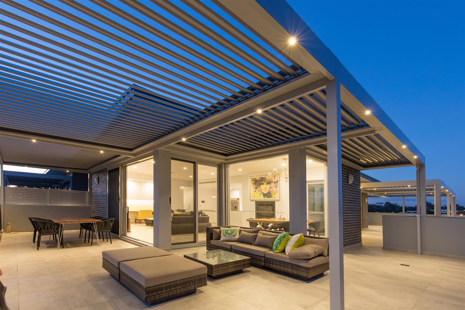 Louvred Opening Roof Entertain